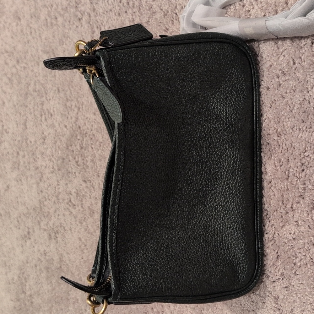 Green Pebbled Leather Coach Bag